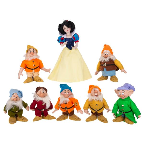 A Set of "Snow White and the Seven Dwarfs" Porcelain Dolls.