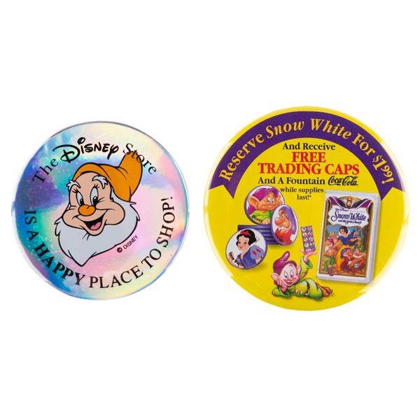 A Pair of 1980s "Snow White" Buttons.