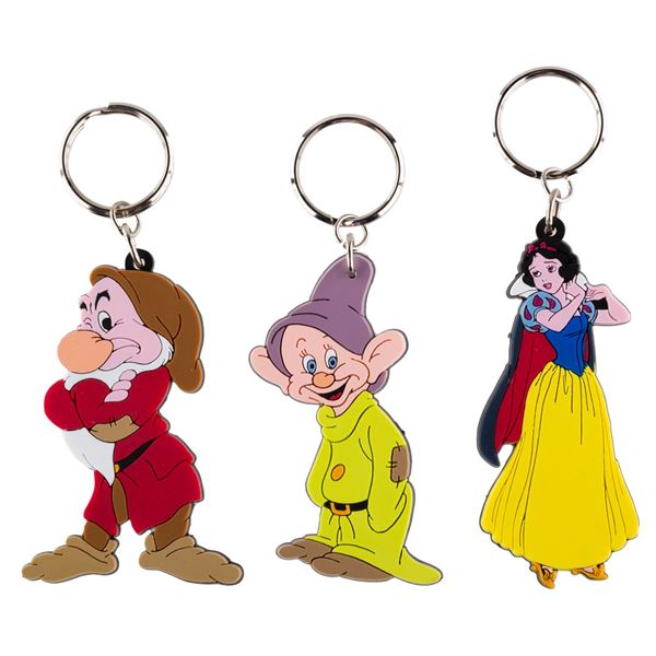 Three "Snow White and the Seven Dwarfs" Character Keychains.