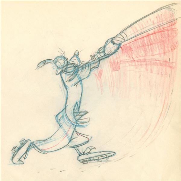 A Goofy “How to Play Baseball” Production Drawing.