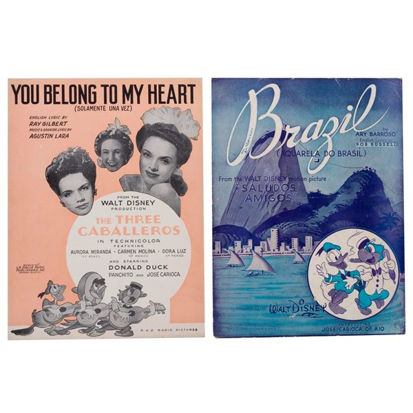 "Saludos Amigos" and "The Three Caballeros" Sheet Music.