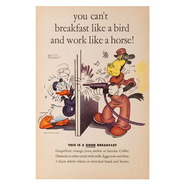 A Disney World War II Breakfast Poster.