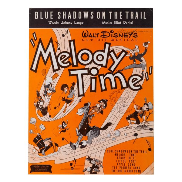 Blue Shadow's On The Trail "Melody Time" Sheet Music.