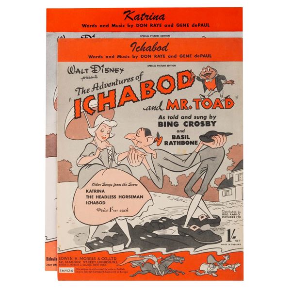 "The Adventures of Ichabod and Mr. Toad" Sheet Music.