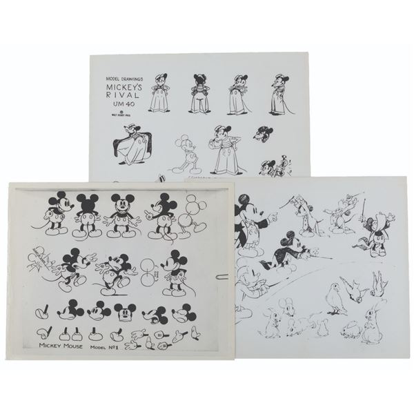 A Collection of Mickey and Mortimer Mouse Photo Model Sheets.