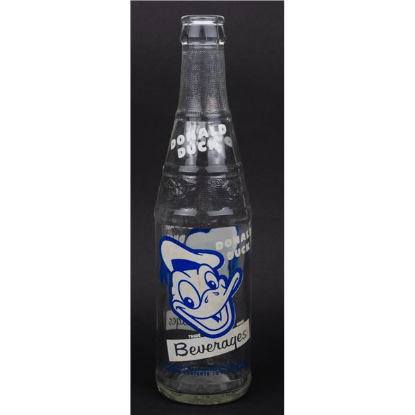A Donald Duck Beverages Bottle.