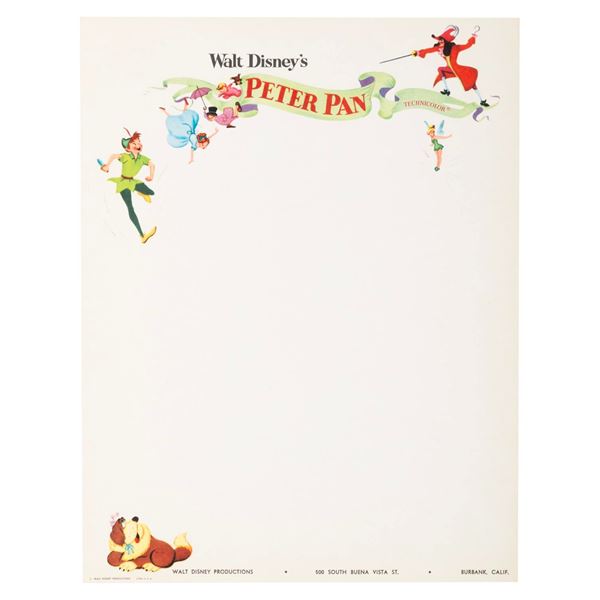 A Page of "Peter Pan" Production Letterhead.