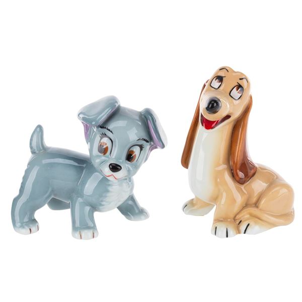 A Pair of "Lady and the Tramp" Porcelain Figurines.