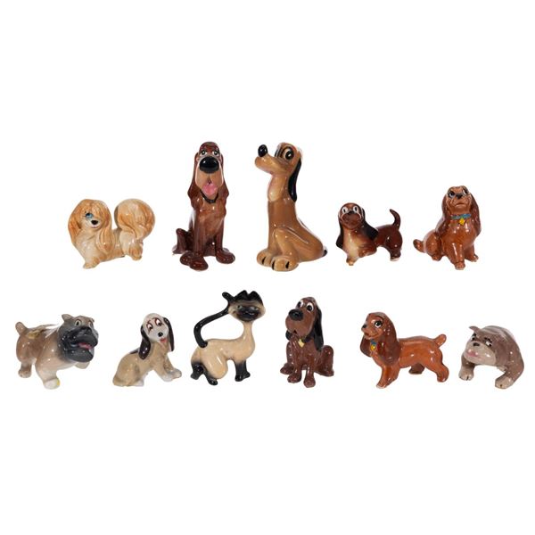 A Collection of "Lady and the Tramp" Ceramic Figurines.