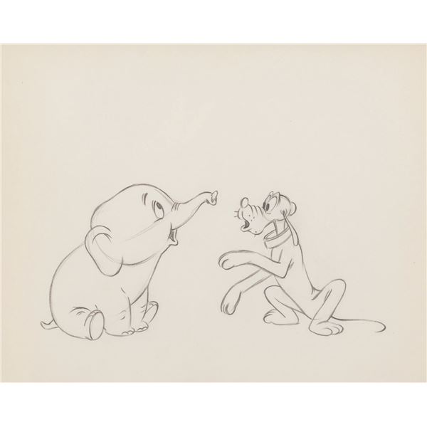 A Pluto and Elephant Original Production Drawing.