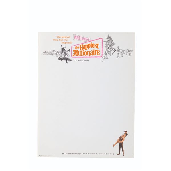 A "The Happiest Millionaire" Stationery Sheet.