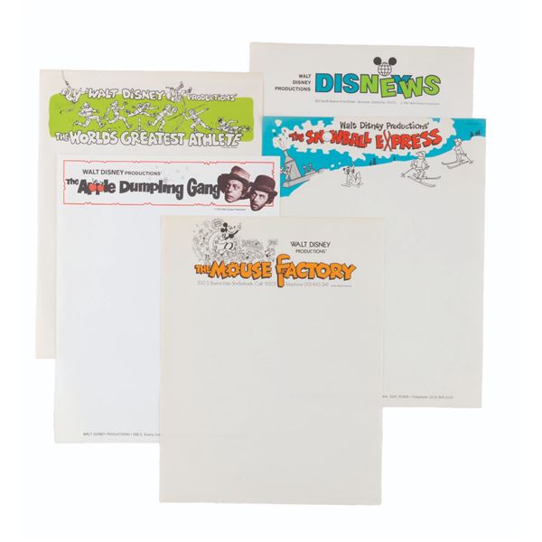 A Collection of 1970s Walt Disney Studio Stationery Sheets.