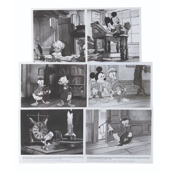 A Set of "Mickey's Christmas Carol" Press Photographs.