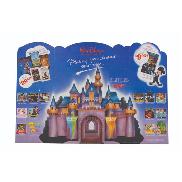 A Walt Disney Home Video Counter Display.