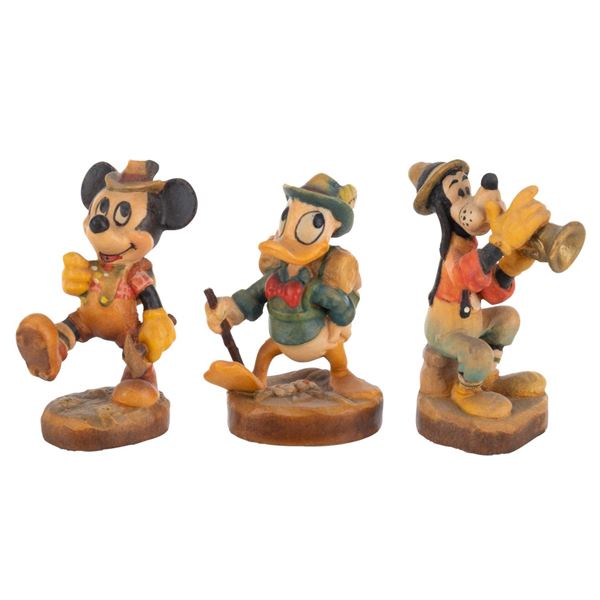 Three Miniature Mickey and Friends Figurines by ANRI.