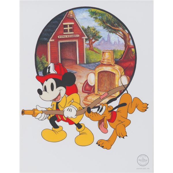 An "American Heroes" Mickey and Pluto Sericel.