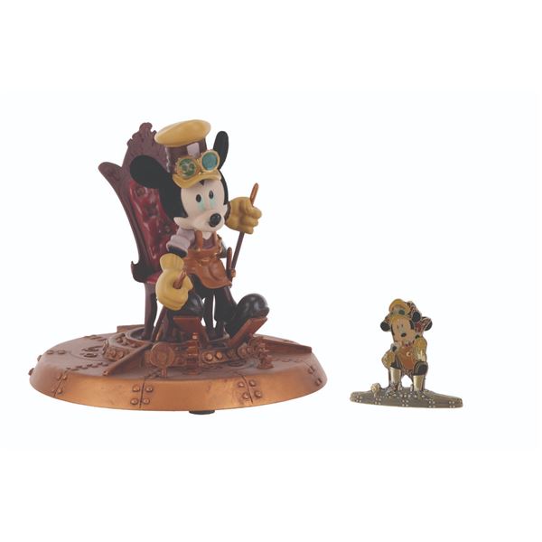 A Mickey Mouse Steampunk Figurine and Pin.