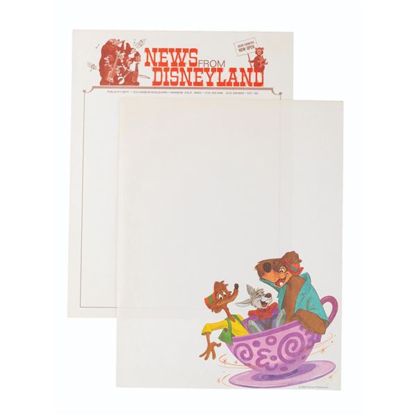 A Pair of Disneyland Stationery Sheets.