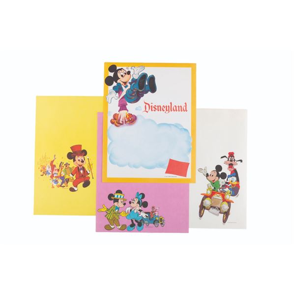 A Collection of 1970s Disneyland Stationery Sheets.