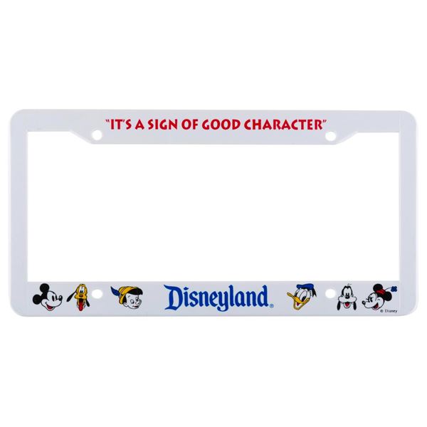 A Disneyland Characters License Plate Frame.