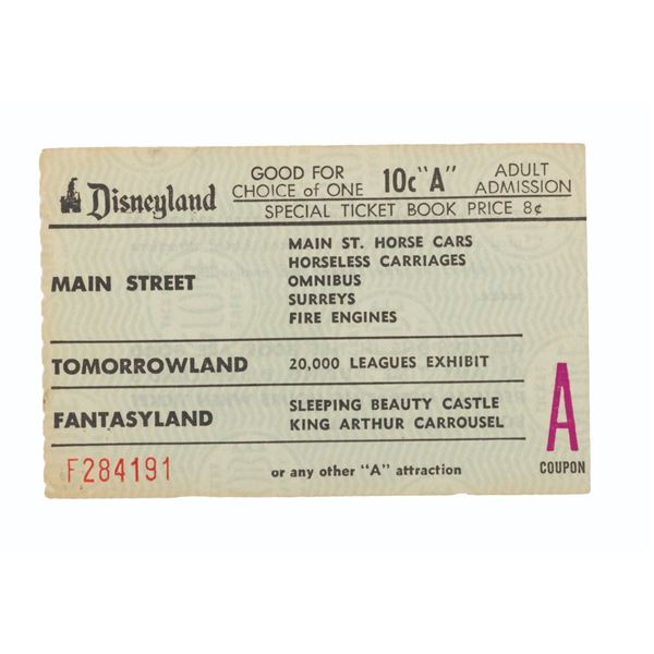 A Disneyland Adult "A" Ticket.