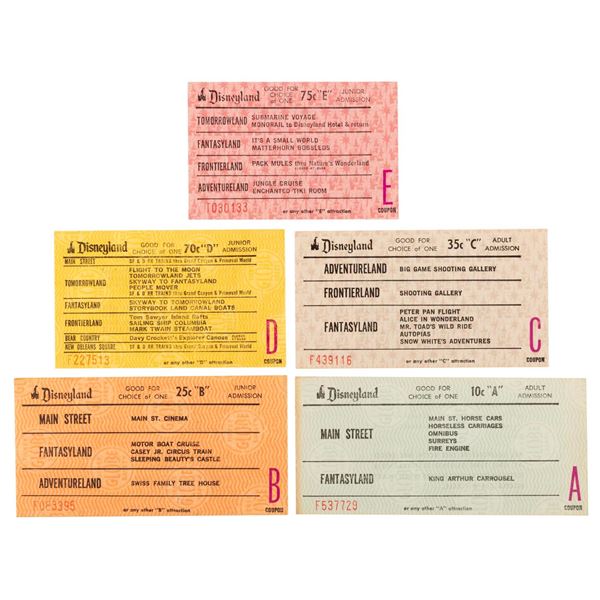 A Collection of Disneyland Ride Tickets.