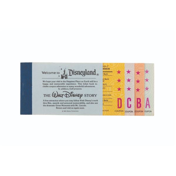 A 1970s Disneyland Courtesy Guest Ticket Book.