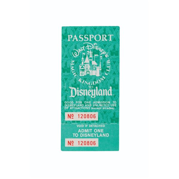 An Unused 1984 Disneyland Passport.
