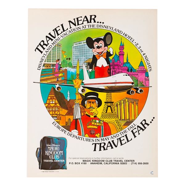 A Disneyland Magic Kingdom Club Travel Poster.
