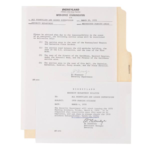 A Pair of Disneyland Security Memos.