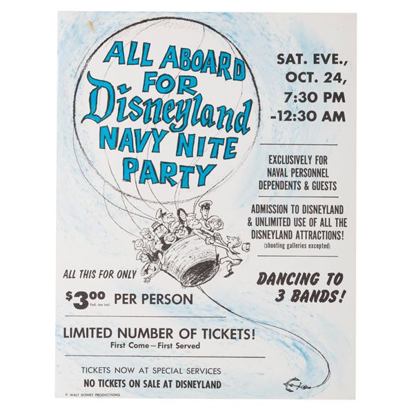 A Disneyland Navy Nite Party Flyer.
