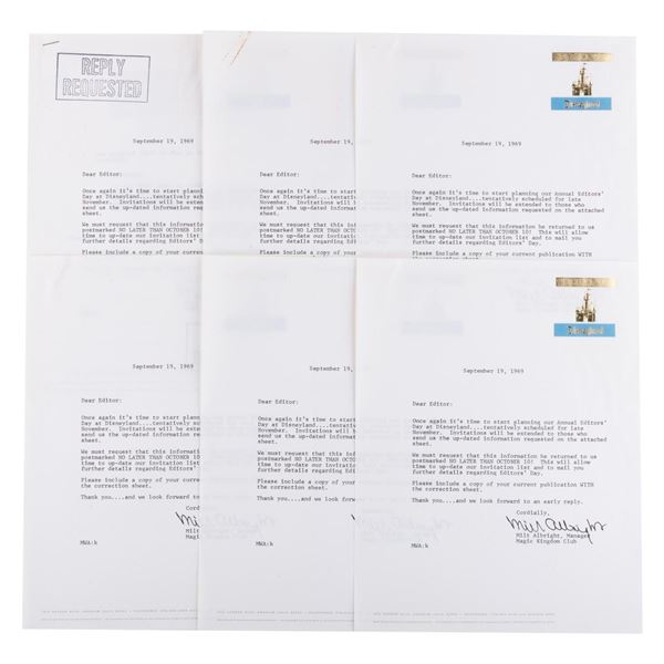 A Disneyland Editor's Day Letter Collection.