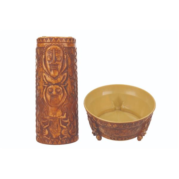 A Disney Parks Tiki Mug and Bowl Set.