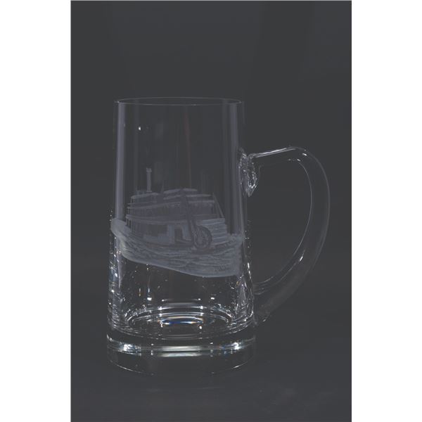 A Mark Twain Riverboat Etched Mug.
