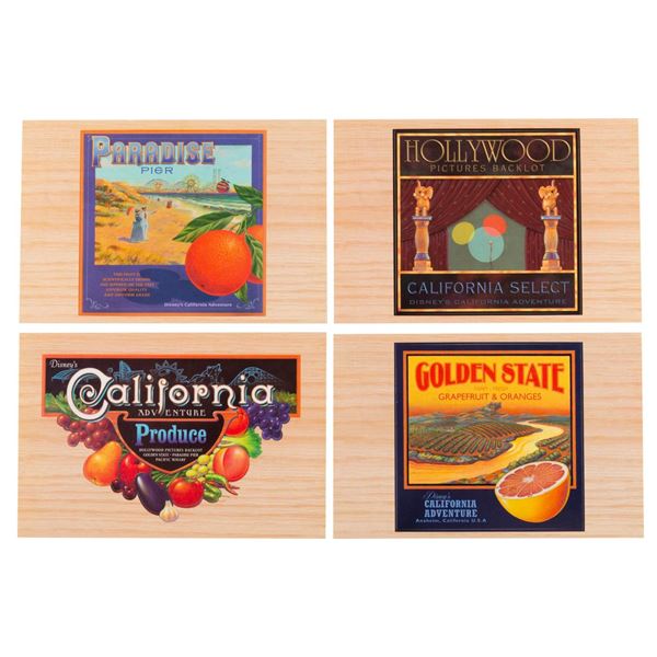 A Set of Early Disney's California Adventure Decal Postcards.