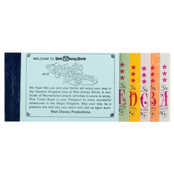 An Early Walt Disney World Ticket Book.