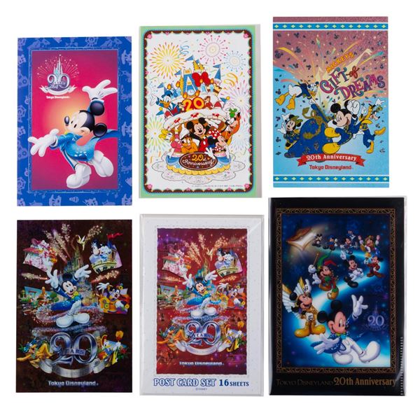 A Collection of Tokyo Disneyland 20th Anniversary Postcards.