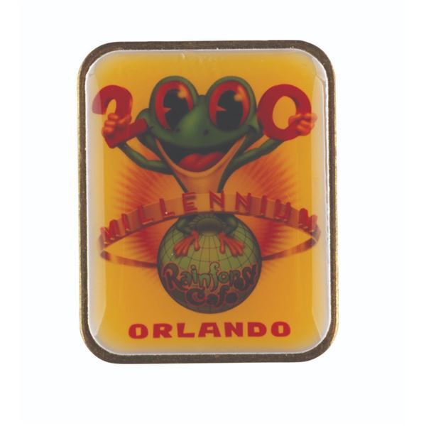 A "Rainforest Cafe Millennium" Pin.