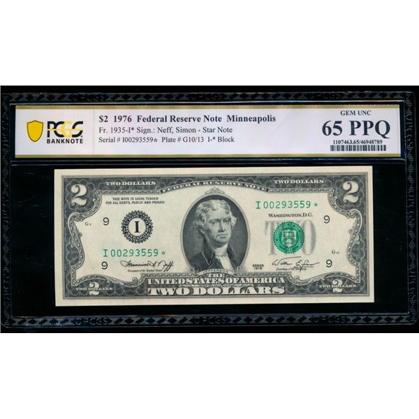 1976 $2 STAR Minneapolis FRN PPQ 65PPQ