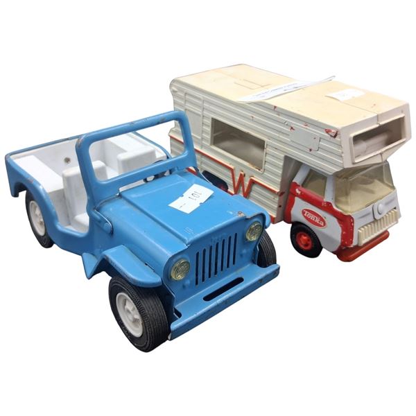 Pressed steel minnie Winny 5.5" and Tonka Jeep 6"
