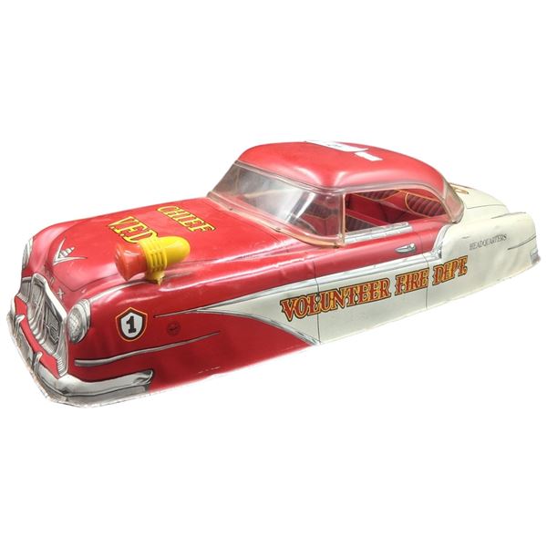 Stunning rare large Marx Fire Chief tin litho car 19"