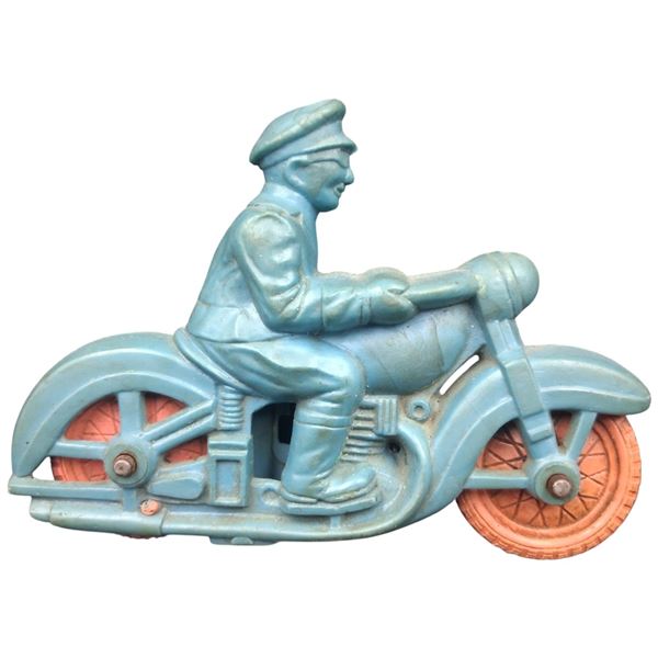 Vintage Reliable Toys Motorcycle with rider, early 60s, 4"