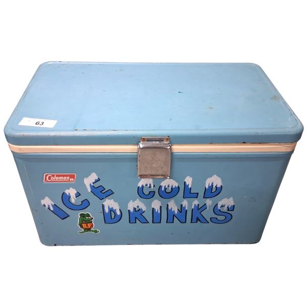 Vintage Coleman cooler with nice hand painted décor