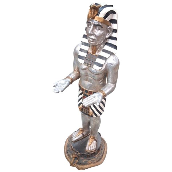 Vintage Egyptian pharoa statue on cobra base 36" tall