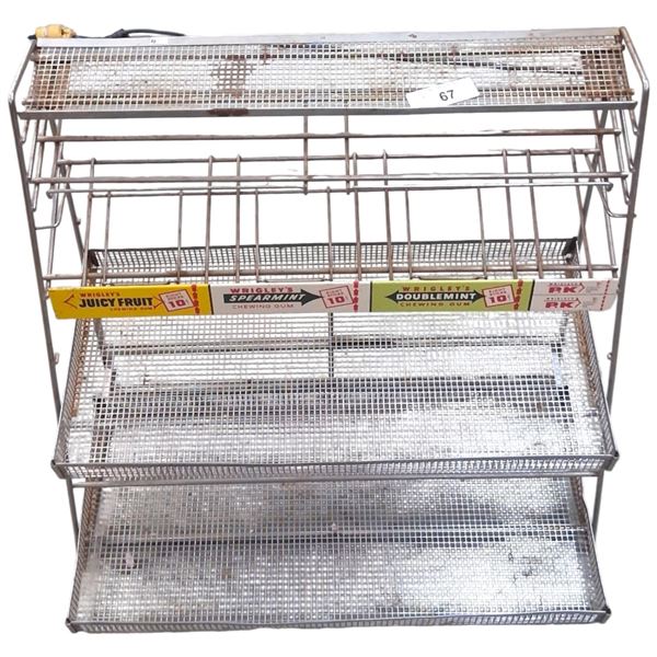 Vintage Wrigley's metal gum rack 23"x23"