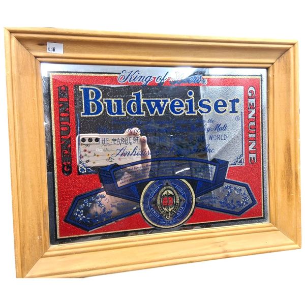Collectable Budweiser bar mirror 14"x11"