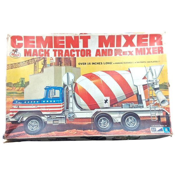 Large vintage model kit of cement truck box is 18"
