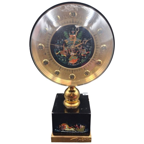 Very stylish large vintage Becha clock, see crack on back, been glued, 15"