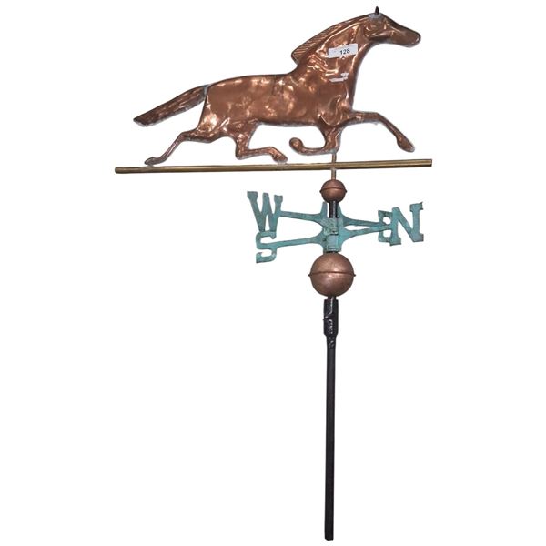 Vintage brass horse weathervane 46" tall