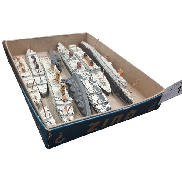 Collection of antique die cast toy ships